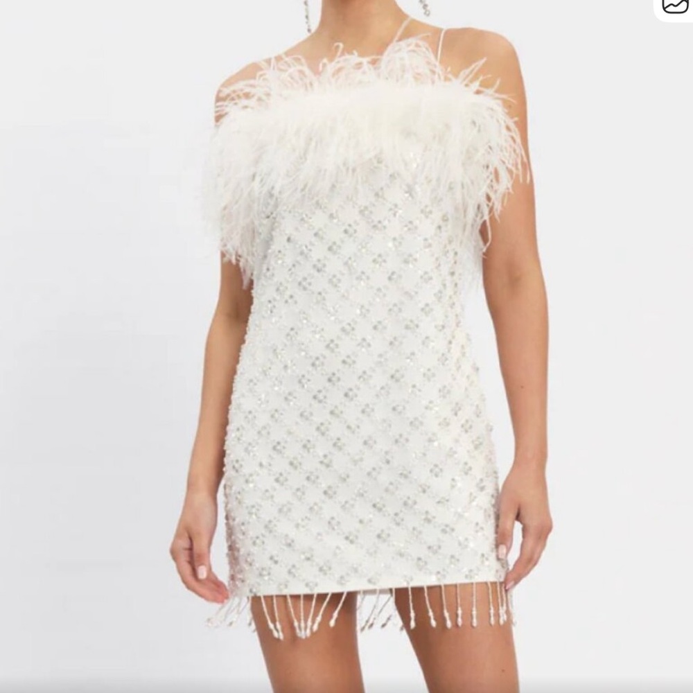 NWT Rebecca Vallance Chantal Beaded Mini Dress